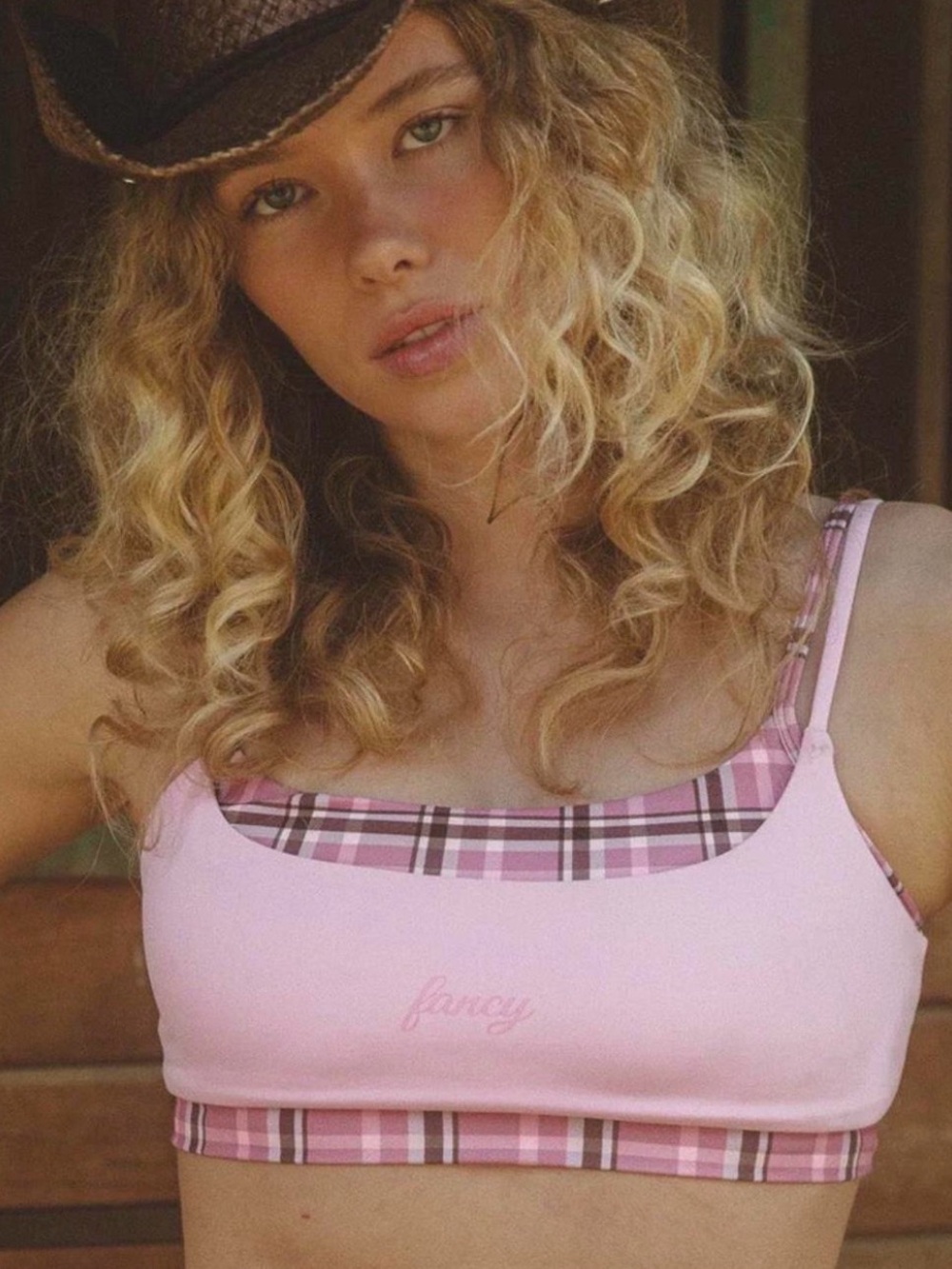 Shop Fancy Double Layer Classic Bra - Soft Pink